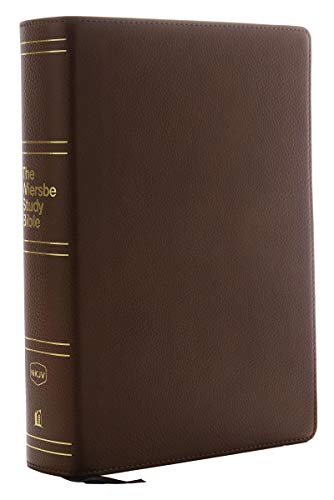 NKJV, Wiersbe Study Bible, Genuine Leather, Brown, Red Letter, Comfort Print: Be Transformed by the Power of God’s Word